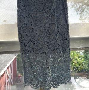 Baby Blue Lace Midi Skirt Size US 8 HM store